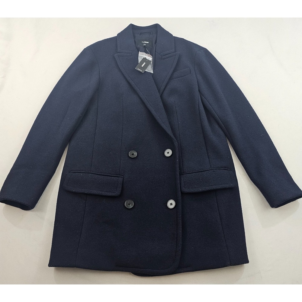Express dress coat mens XS navy button pockets 45566622 $228